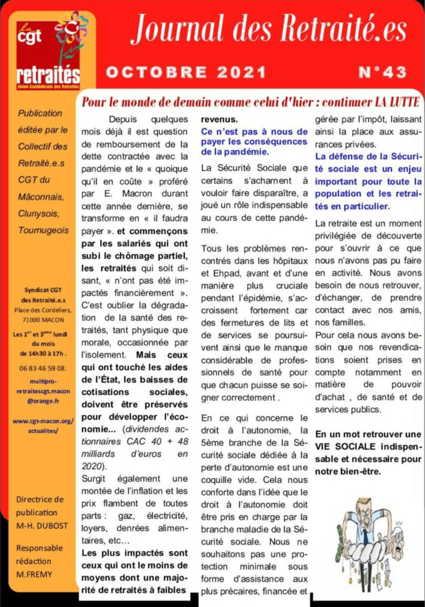 Journal des retraité.es - oct. 21