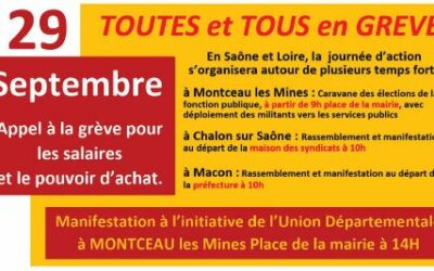 Journée de mobilisation interpro le jeudi 29 septembre 2022