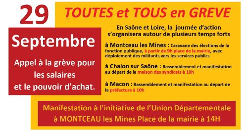 Journée de mobilisation interpro le jeudi 29 septembre 2022