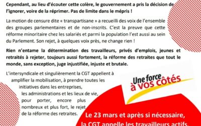 23 mars 2023 : pour faire vivre nos revendications