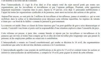 Tract départemental 13 avril 2023 : Toujours nombreuses et nombreux, déterminé.e.s à gagner le retrait