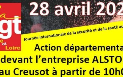 28 avril 2023 : action départementale devant Alstom Le Creusot