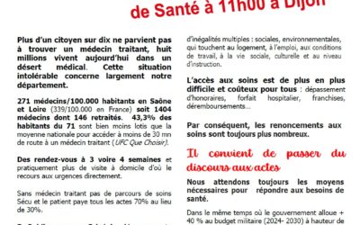 Action pour accès aux soins le 26 septembre à l’ARS