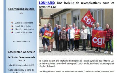UD CGT 71 : LA REVUE PRESSE DEPARTEMENTALE JUIN – JUILLET 2024