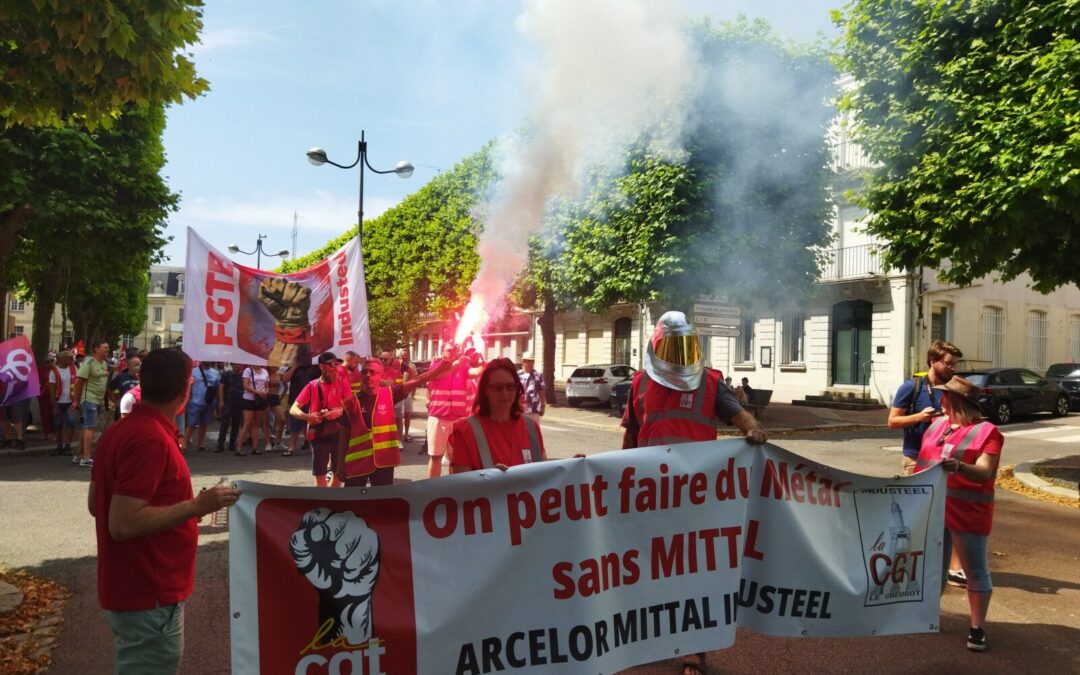 Retour en images sur la mobilisation Arcelor Mittal au Creusot le 20 juin 2025