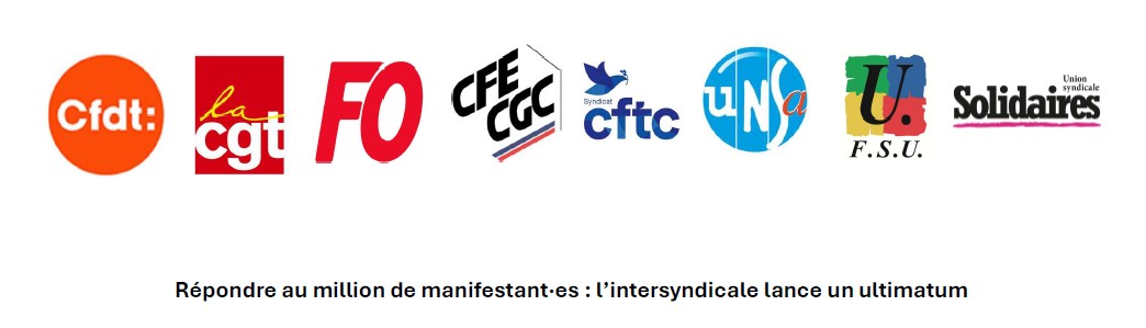 Répondre au million de manifestant·es : l’intersyndicale lance un ultimatum