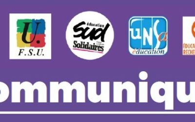 Communiqué intersyndical – 25 novembre, journée internationale de lutte contre les violences à l’égard des femmes