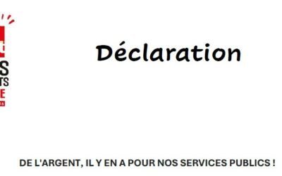 DECLARATION CGT : DE L&rsquo;ARGENT IL Y EN A, POUR NOS SERVICES PUBLICS !