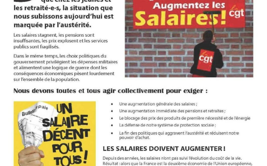 Tract UD CGT 71 : Pour les salaires, Contre la vie chère…