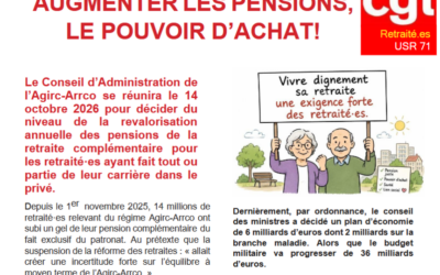 AUGMENTER LES PENSIONS, LE POUVOIR D’ACHAT !