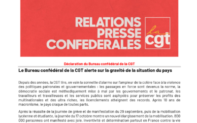 La CGT alerte sur la gravité de la situation dans le pays